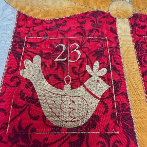 Christmas Advent Calendar 20" Quilt with Pockets Holiday Decor - Picture 4 of 14